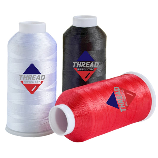 40WT Polyester Machine Embroidery Thread  5000m Spool 4 PACK (4, 2Black+2White)