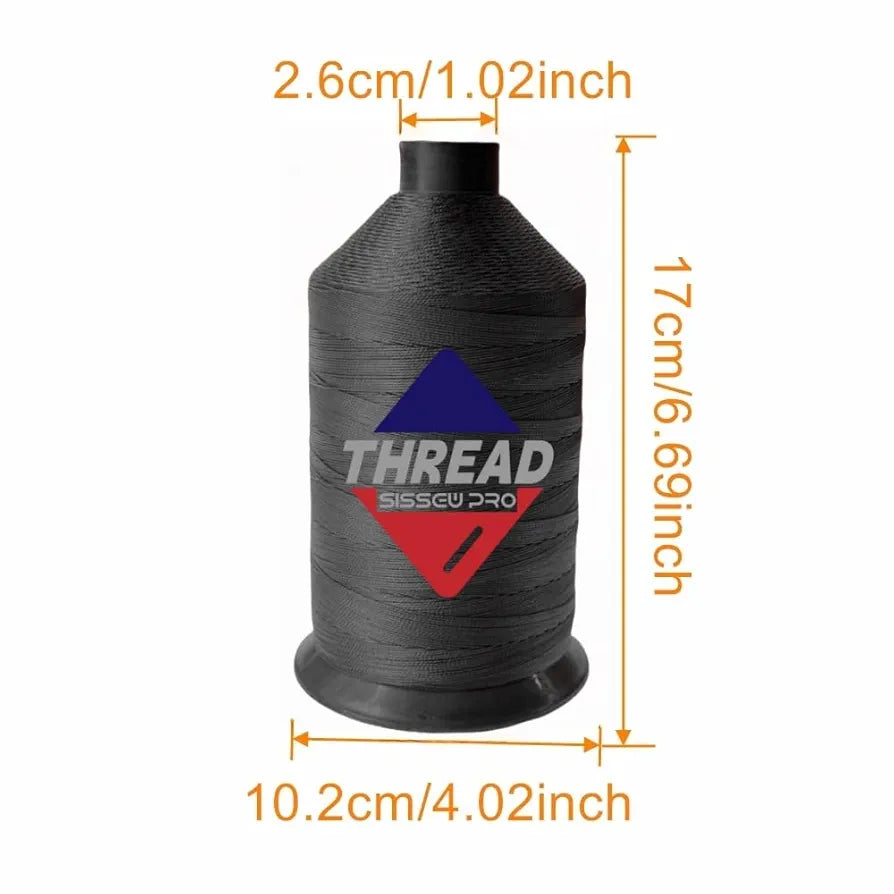 Sissewpro 16oz 207 Bonded Nylon Thread for Sewing Machine Leather Stitching Repair, T210 Thick Nylon Black Sewing Thread for Upholstery Heavy Duty, Saddles,Furniture, Awnings, #207 Tex210 2000yds