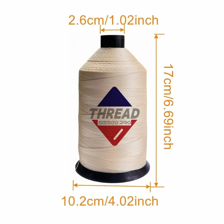 Sissewpro 16oz 207 Bonded Nylon Thread for Sewing Machine Leather Stitching Repair, T210 Thick Nylon Beige Sewing Thread for Upholstery Heavy Duty, Saddles,Furniture, Awnings, #207 Tex210 2000yds