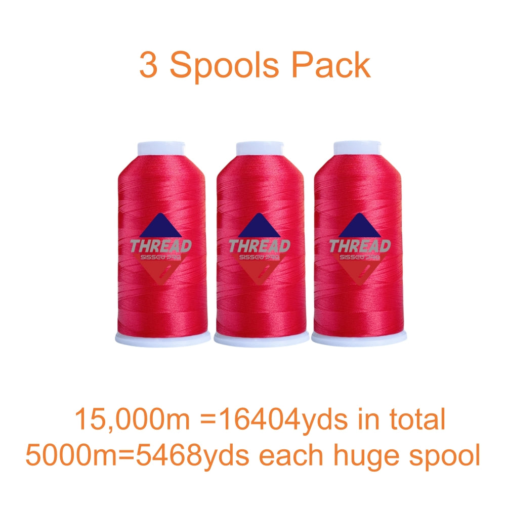 40WT Polyester Machine Embroidery Thread 5000m Spool 4 PACK (4, 2Black+2White)