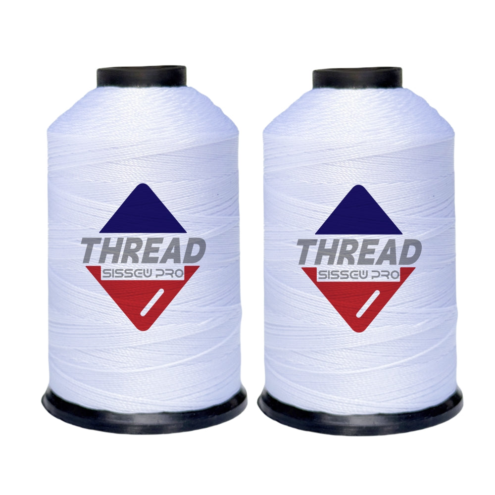 Sissewpro Tex70 Bonded Nylon Thread 69 210D/3, 1oz 375yds(2, White)