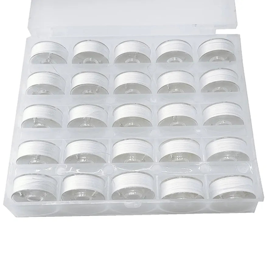 Sissewpro 25pcs White Prewound Bobbin Thread