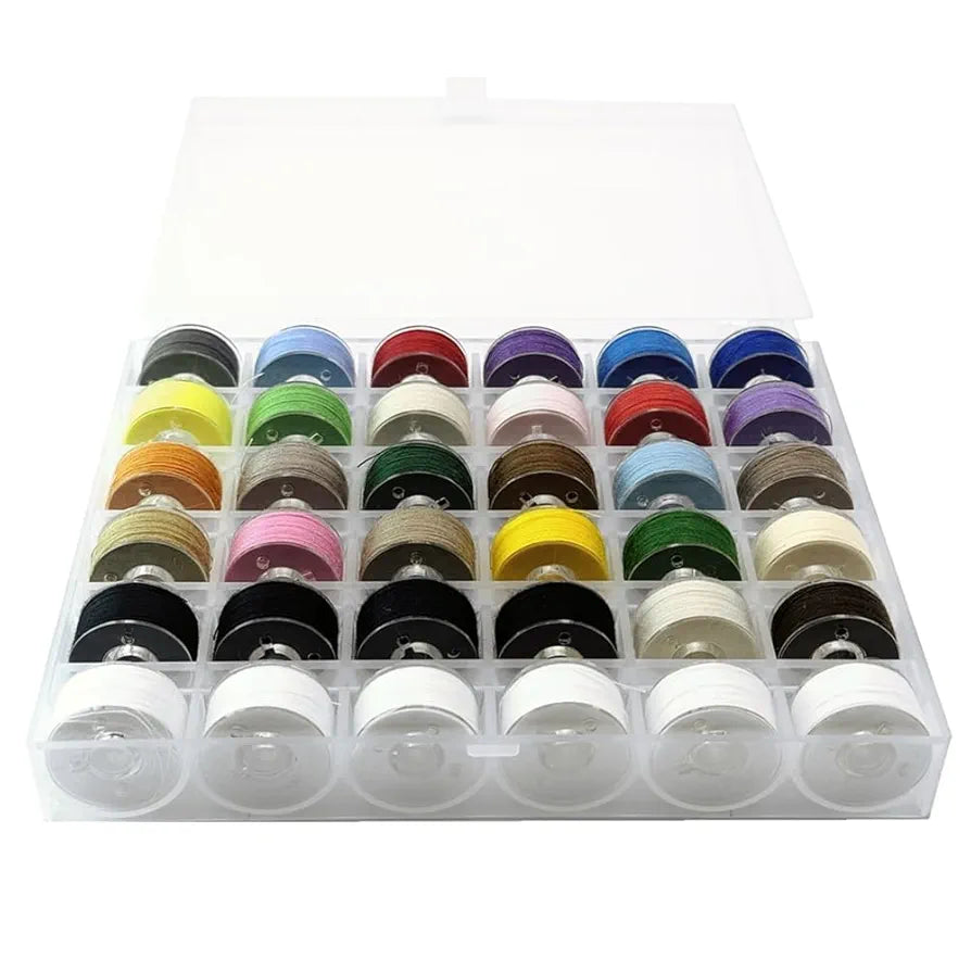 Sissewpro 36pcs Colors Prewound Bobbin Thread