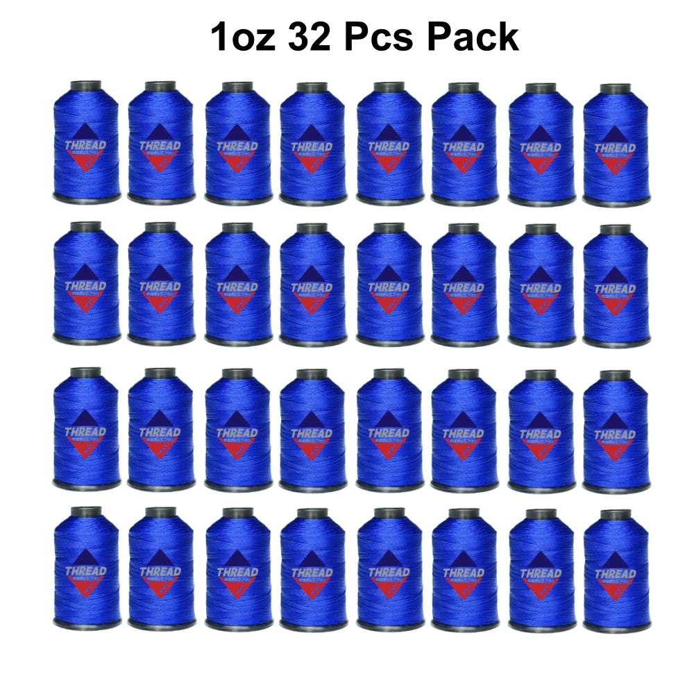 Sissewpro Tex70 Bonded Nylon Thread 69 210D/3, 1oz 375yds（Blue, 36 pcs）