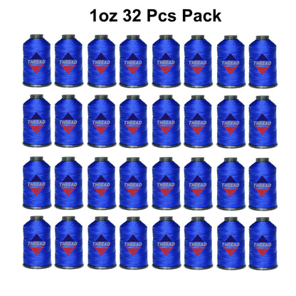 Sissewpro Tex70 Bonded Nylon Thread 69 210D/3, 1oz 375yds（Blue, 36 pcs）
