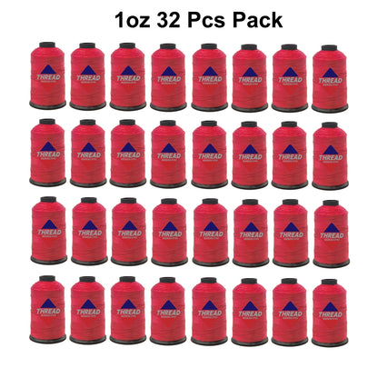 Sissewpro Tex70 Bonded Nylon Thread 69 210D/3, 1oz 375yds（Red, 36 pcs)