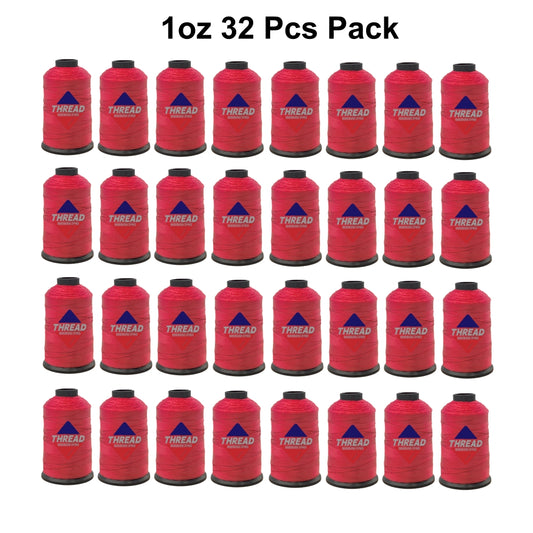 Sissewpro Tex70 Bonded Nylon Thread 69 210D/3, 1oz 375yds（Red, 36 pcs)