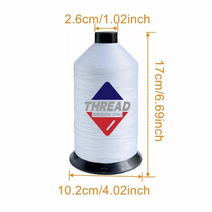 Sissewpro 16oz 207 Bonded Nylon Thread for Sewing Machine Leather Stitching Repair, T210 Thick Nylon White Sewing Thread for Upholstery Heavy Duty, Saddles,Furniture, Awnings, #207 Tex210 2000yds