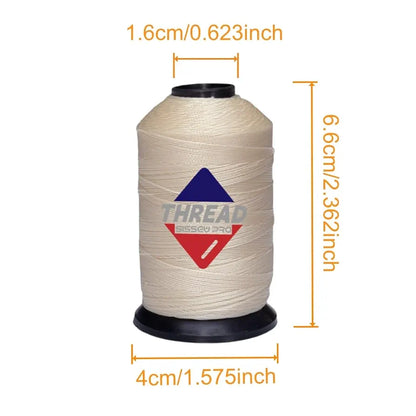 Sissewpro Bonded Nylon Thread 69 Upholstery Thread Heavy Duty Threads for Sewing Machine Strong Black Threads for Leather, Beading, Hair Weaving, Denim, Canvas,Webbings Tex70, 1oz 375yds（2, Natural）