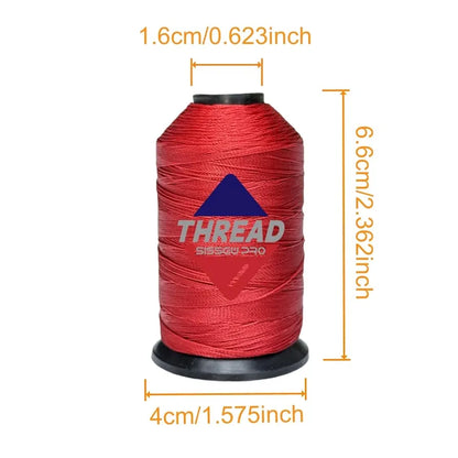 Sissewpro Bonded Nylon Thread 69 Upholstery Thread Heavy Duty Threads for Sewing Machine Strong Black Threads for Leather, Beading, Hair Weaving, Denim, Canvas,Webbings Tex70, 1oz 375yds（2, Red）