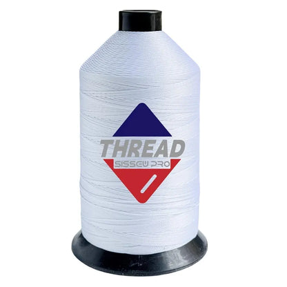 Sissewpro 16oz 207 Bonded Nylon Thread for Sewing Machine Leather Stitching Repair, T210 Thick Nylon White Sewing Thread for Upholstery Heavy Duty, Saddles,Furniture, Awnings, #207 Tex210 2000yds