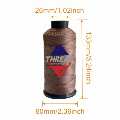 Sissewpro Bonded Nylon Thread 138 Upholstery Thread Heavy Duty for Sewing Machine Strong Black Threads for Leather Crafts Furniture Cusion,Boats Car Cover Seats,Canvas,Tex135, 4oz 750yds 