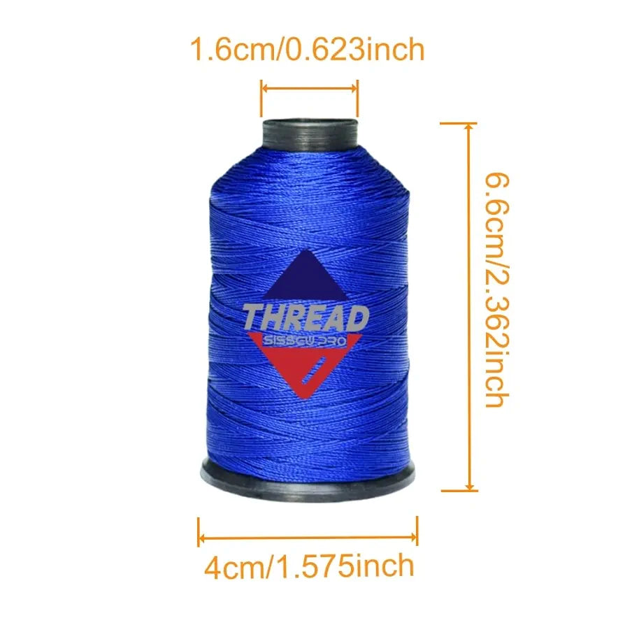 Sissewpro Bonded Nylon Thread 69 Upholstery Thread Heavy Duty Threads for Sewing Machine Strong Black Threads for Leather, Beading, Hair Weaving, Denim, Canvas,Webbings Tex70, 1oz 375yds（2, Blue）