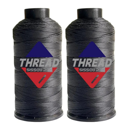 Sissewpro Bonded Nylon Thread 138 Upholstery Thread Heavy Duty for Sewing Machine Strong Black Threads for Leather Crafts Furniture Cusion,Boats Car Cover Seats,Canvas,Tex135, 4oz 750yds 