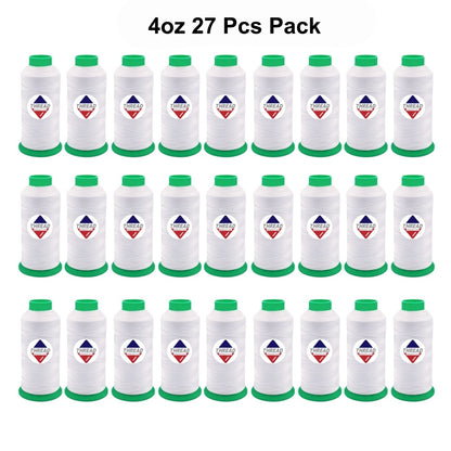 Sissew Pro UV Resistance Bonded Polyester Thread 69 Tex70 1500yds 4oz（White,27 pcs）