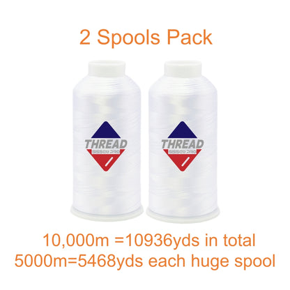 40WT Polyester Machine Embroidery Thread  5000m Spool 4 PACK (4, 2Black+2White)