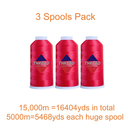 40WT Polyester Machine Embroidery Thread  5000m Spool 4 PACK (4, 2Black+2White)