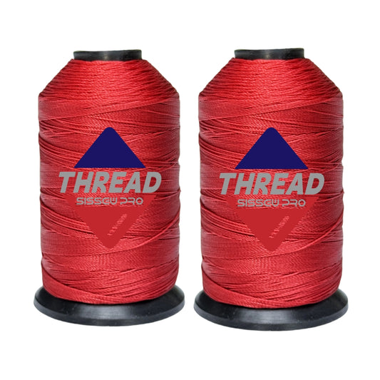 Sissewpro Tex70 Bonded Nylon Thread 69 210D/3, 1oz 375yds（2, Red)