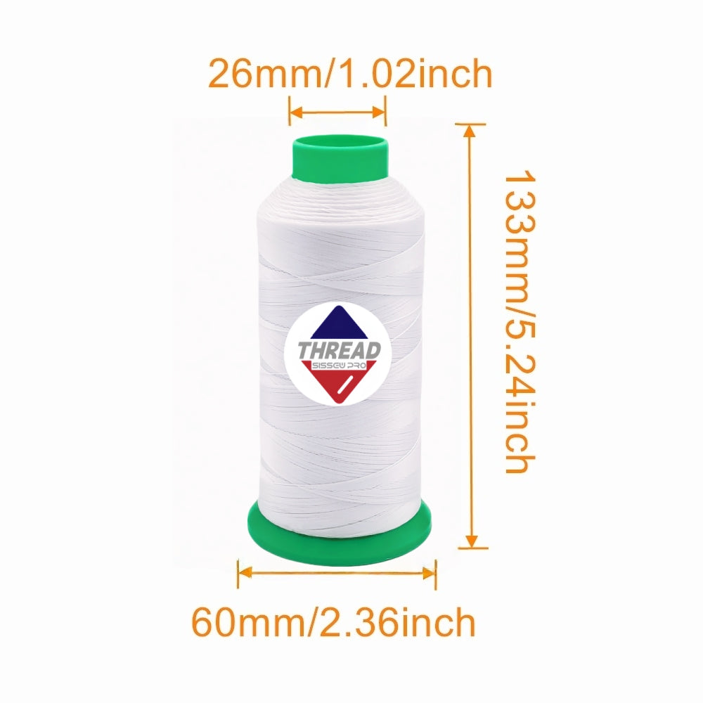 Sissew Pro UV Resistance Bonded Polyester Thread 69 Tex70 1500yds 4oz（Blackx12pcs+Whitex12pcs,24 pcs）