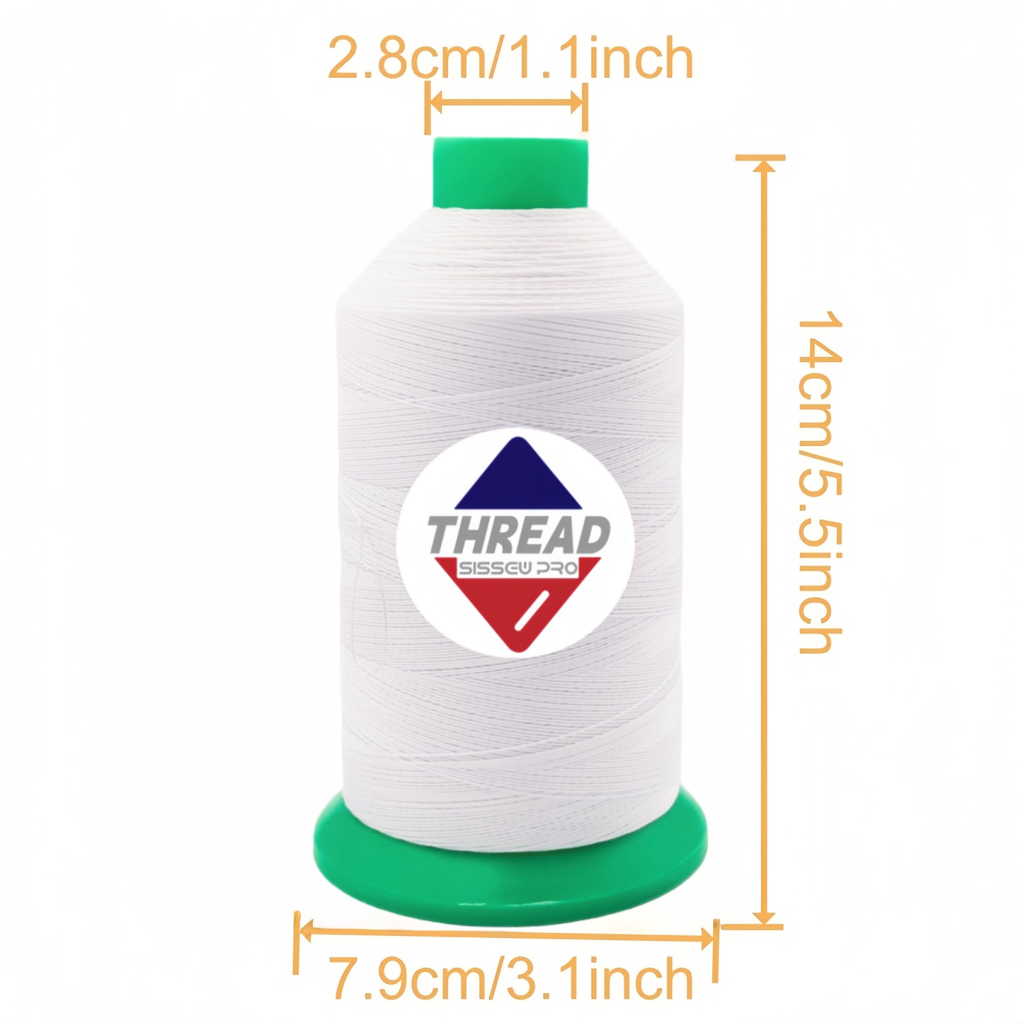 Sissew Pro UV Resistance Bonded Polyester Thread 92 Tex90 2350yds 8oz（White,21 pcs）