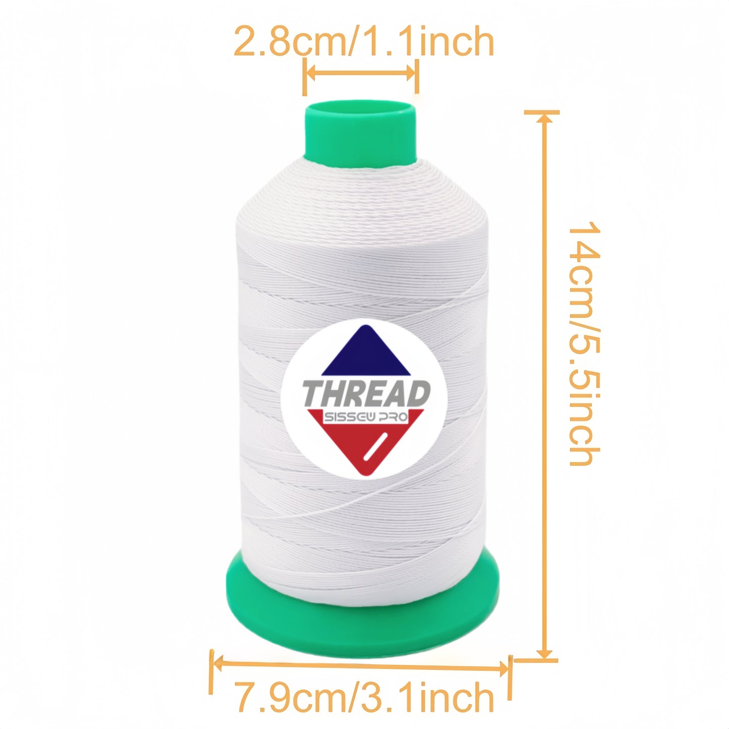 Sissew Pro UV Resistance Bonded Polyester Thread 207 Tex210 1000yds 8oz（White,21 pcs）