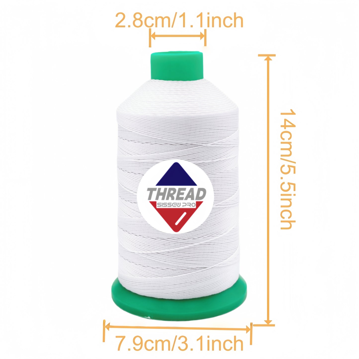 Sissew Pro UV Resistance Bonded Polyester Thread 277 Tex270 750yds 8oz（White,21 pcs）
