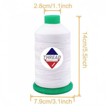 Sissew Pro UV Resistance Bonded Polyester Thread 277 Tex270 750yds 8oz（White,21 pcs）