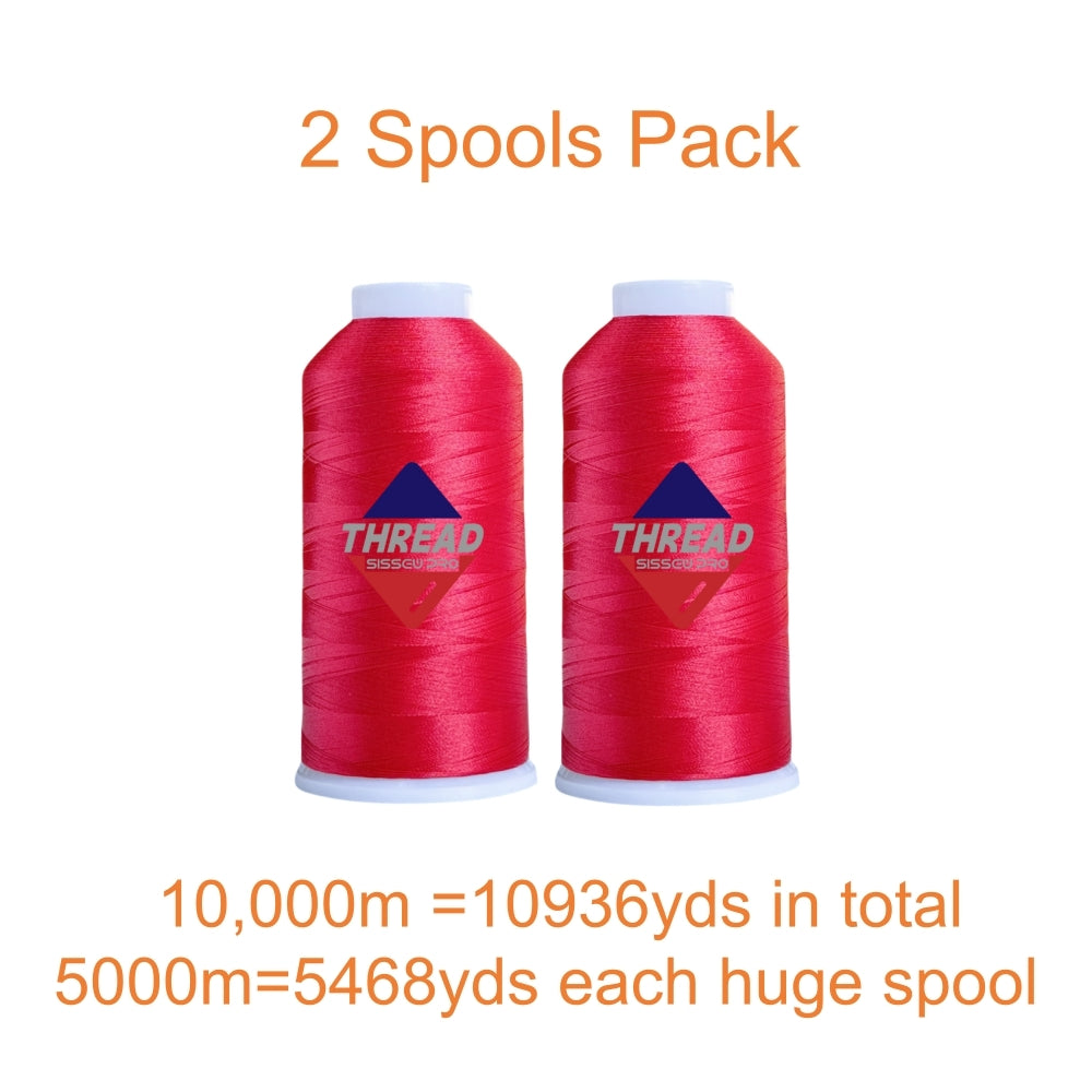 40WT Polyester Machine Embroidery Thread  5000m Spool 4 PACK (4, 2Black+2White)