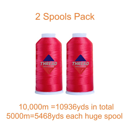 40WT Polyester Machine Embroidery Thread  5000m Spool 4 PACK (4, 2Black+2White)